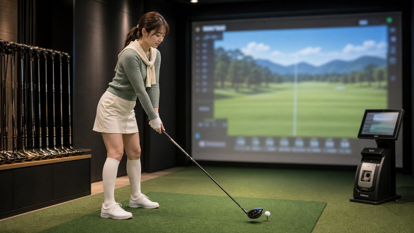 Honma Malbonレディースセットをイメージした試打シーン