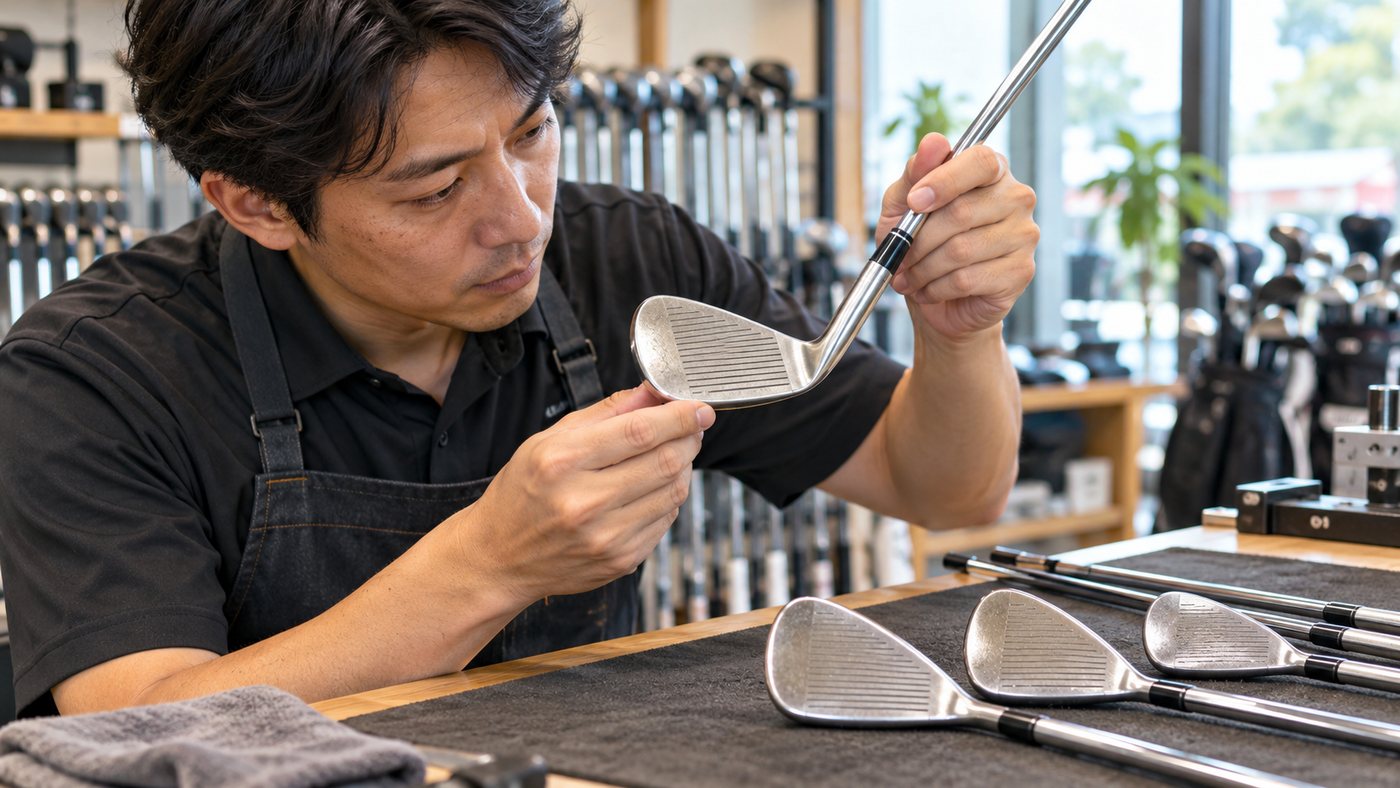 中古ウェッジのフェースを確認するイメージ