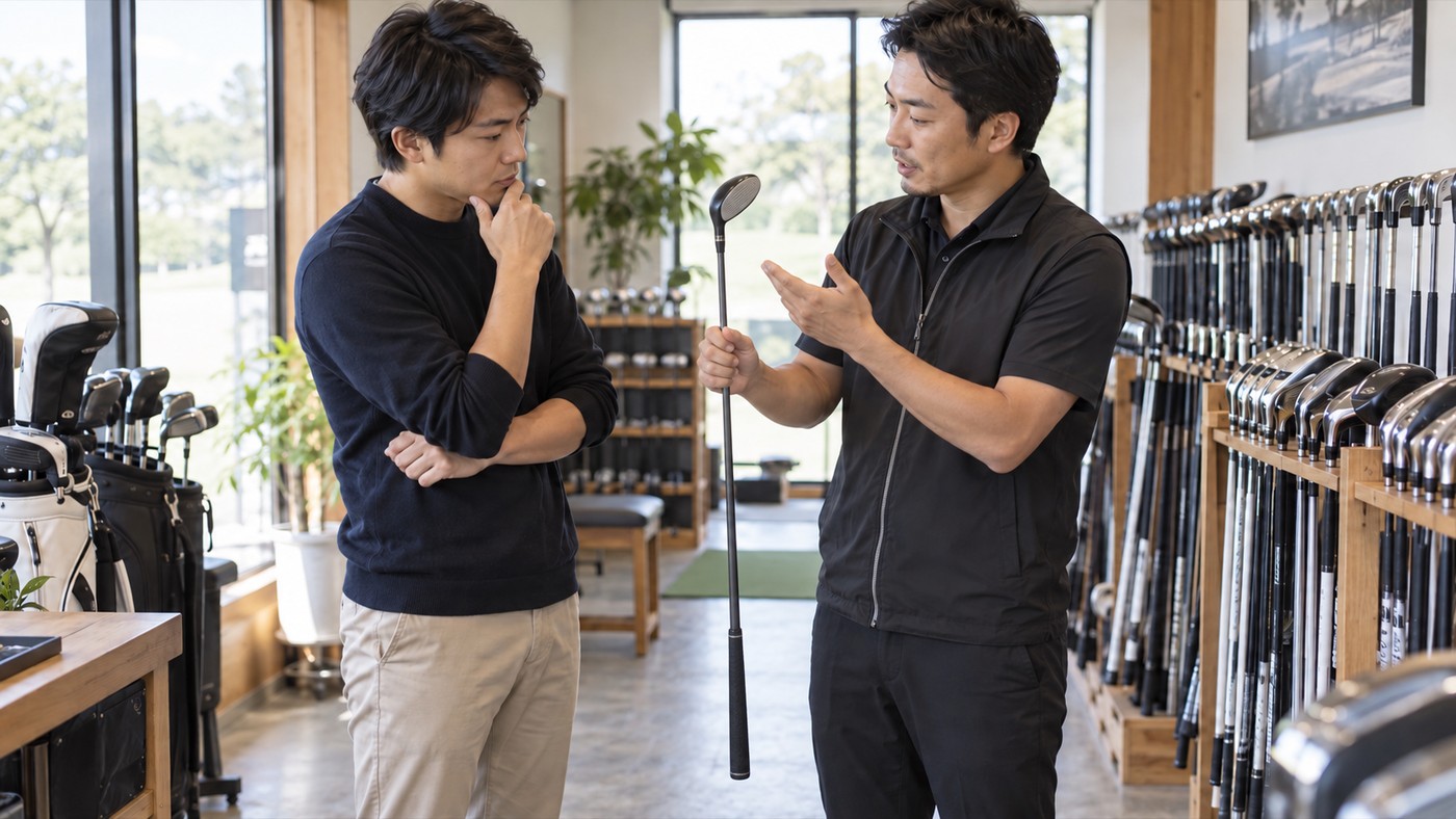 中古専門店・工房・個人売買のどこから買うか。クラブ選びの参考イメージであり、ロッディオ ユーティリティ 中古の実物写真ではありません