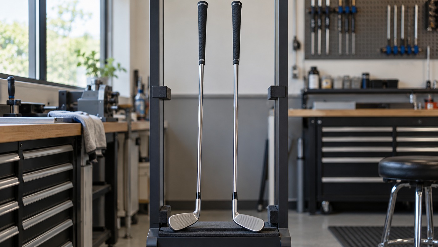 Modus120Sの公式例と現物シャフトを分ける。クラブ選びの参考イメージであり、エポン AF-506 中古の実物写真ではありません